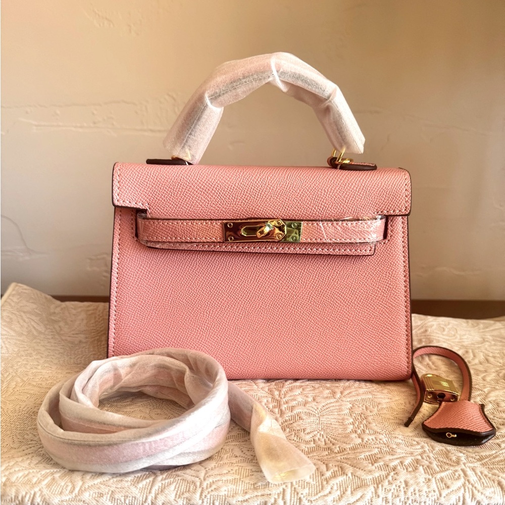 Mini Kelly Hermes style in baby pink